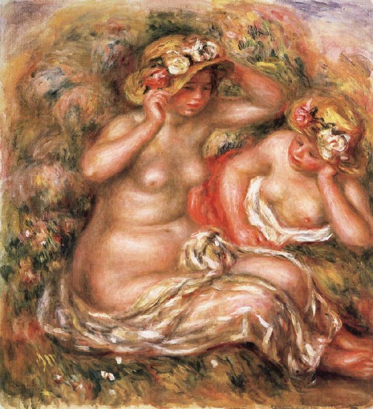 Pierre Renoir The Nudes Wearing Hats oil painting image